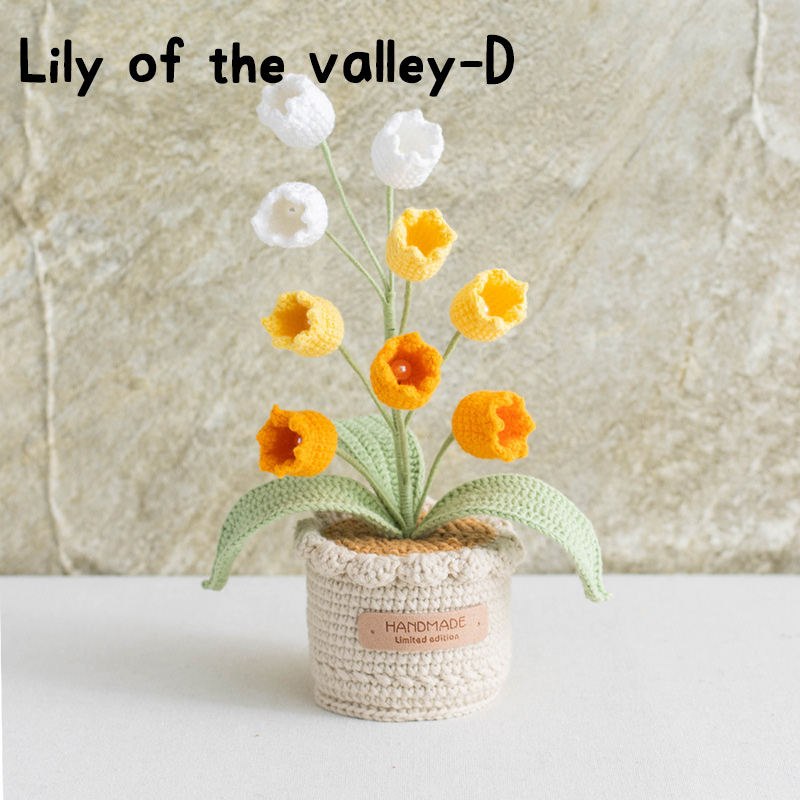 Handmade Crochet Sunflower Rose Lily Flower Pot Mother S Day Birthday Graduation Decor Cute Gift for Her Kid Girlfriend Friend Mom Grandma