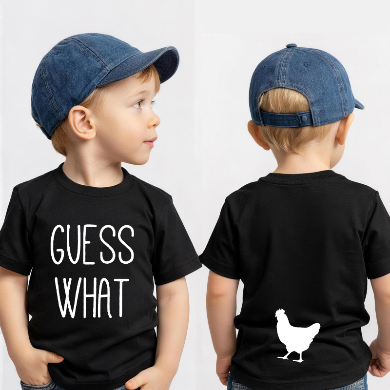 Guess What Chicken Butt Kids T-Shirt Funny Kids Shirt Birthday Gifts for Kids  Funny Shirts with Sayings