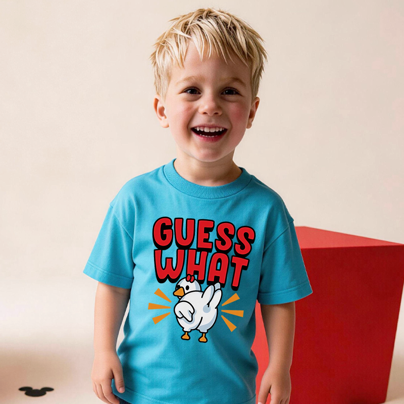 Guess What Chicken Butt Toddler Kids Youth T-Shirt Funny Girls and Boys Shirt Silly Joke Shirt Humorous Children Graphic Tee
