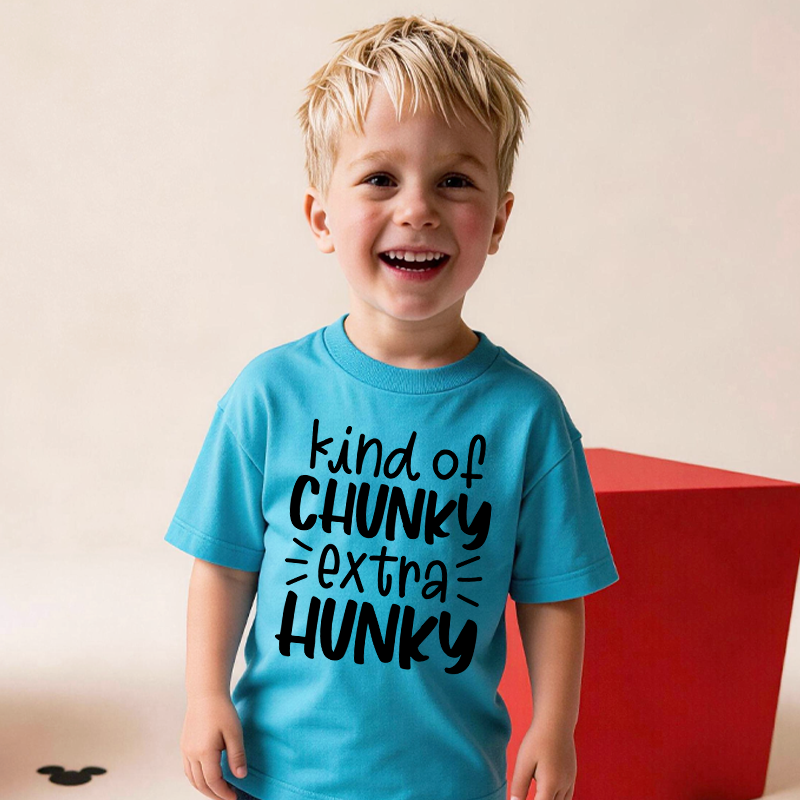 Kind of Chunky Extra Hunky Funny Kids T-Shirt Chunky Is the New Hunky Kids Tee Funny T-Shirt for Kids