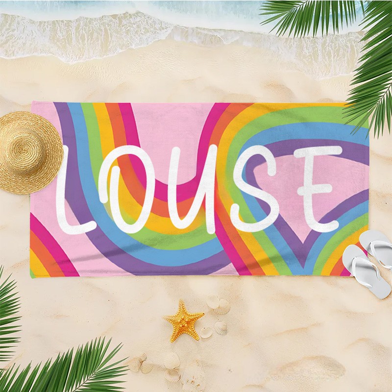 Personalized Kids Name Towel Gift for Kids Rainbow Kids Towel