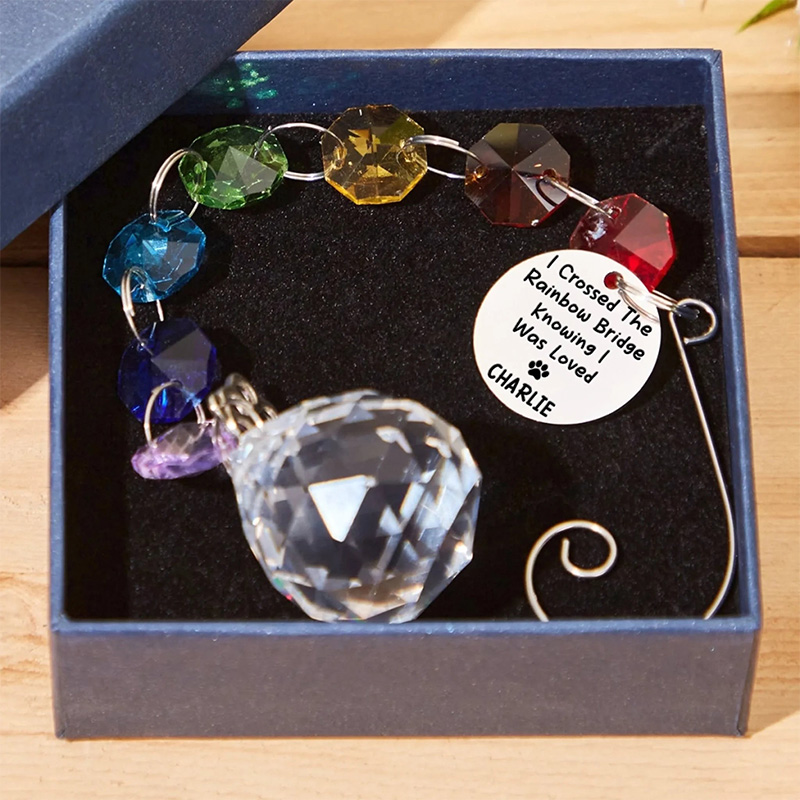 Personalized Forever In My Heart Memorial Rainbow Bridge Suncatcher Sympathy Gift For Pet Owners Pet Lovers