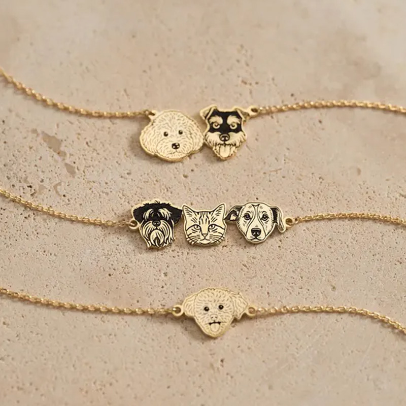 Personalized Pet Portrait Bracelet Pet Memorial Bracelet Custom Pet Picture Jewelry Pet Lost Dog & Cat Jewelry Mother's Day Gift