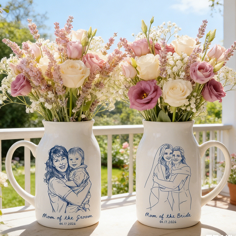 Personalized Flower Vase for Mom Custom Photo Gift for Mom Mother of the Bride Groom Wedding Gift Mother's Day Gift