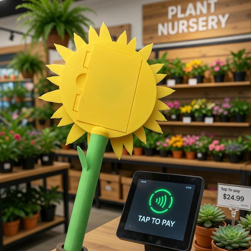 Personalized  Sunflower Tap to Pay Wand Credit Card Reacher for Drive Thrus Vendors 