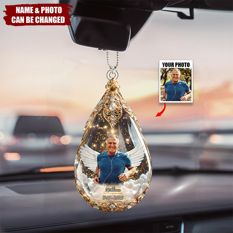 Personalized Memorial Sympathy Gifts For Loss Of Mom Dad Photo Car Ornament