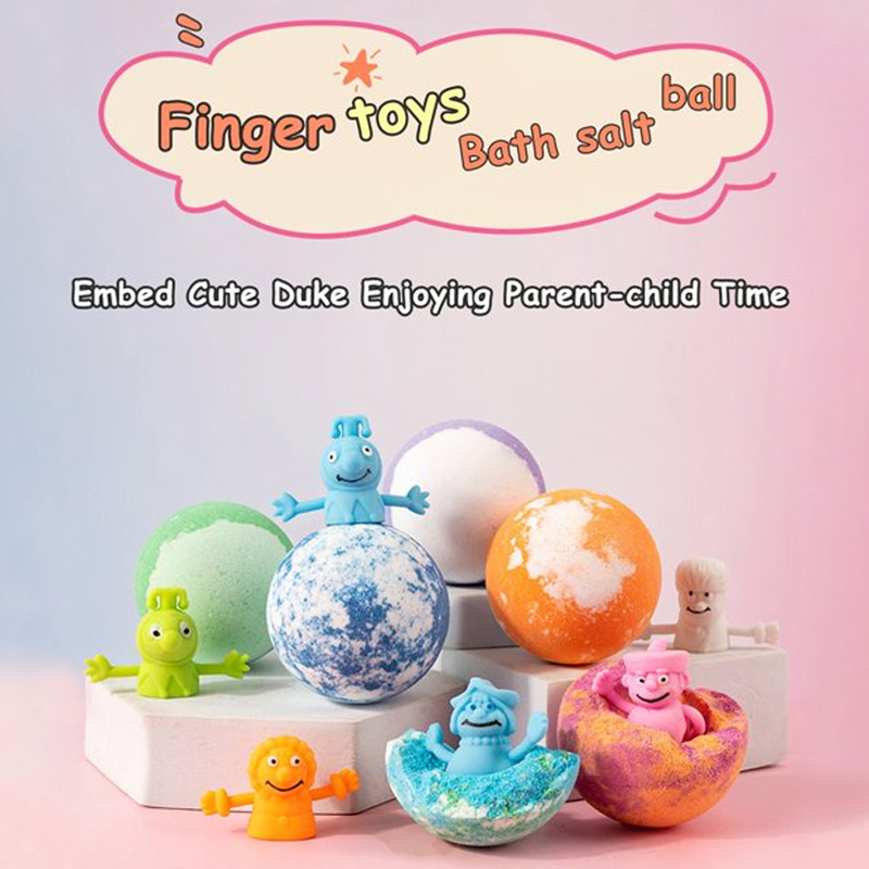 Kids Bath Bomb with Surprise Toy Fruity Scented Easter Blind Boxes with Random Different Action Figure Toys Basket Filler Sensitive Skin