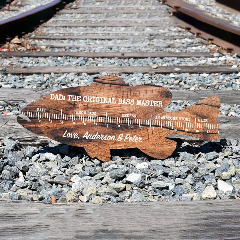 Personalized Fish Ruler for Fathers Day Gift from Kids Fishing Gift for Dad Funny Fish Ruler for Dad Gift for Grandpa Fishing Buddy Gift