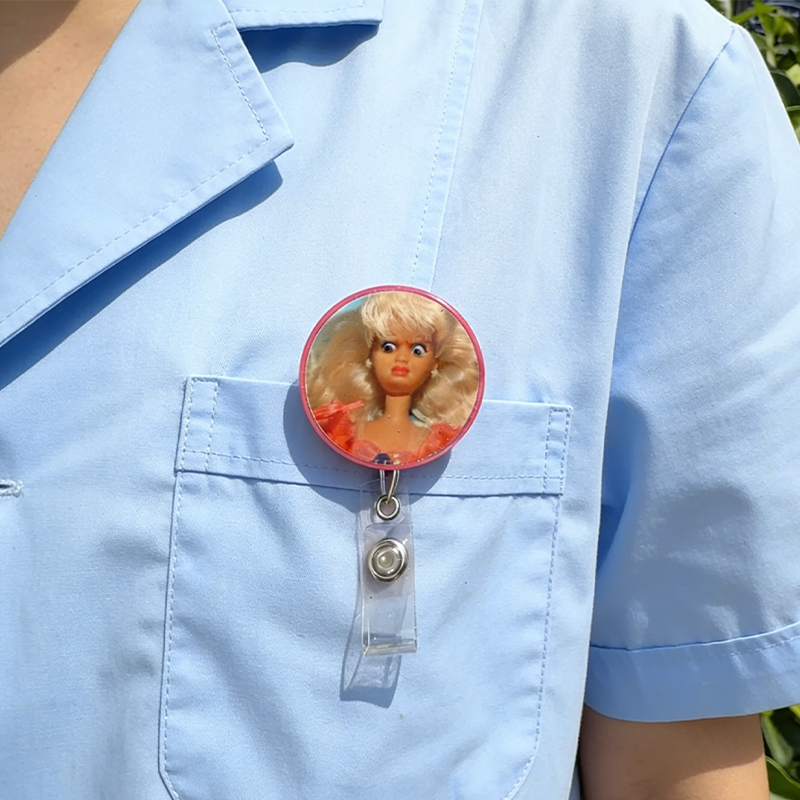 Personalized Funny Badge Nurse Badge Reel Funny ID Badge Holder Retro Doll Badge Reel Nurse Badge Holder Nurse Gift 