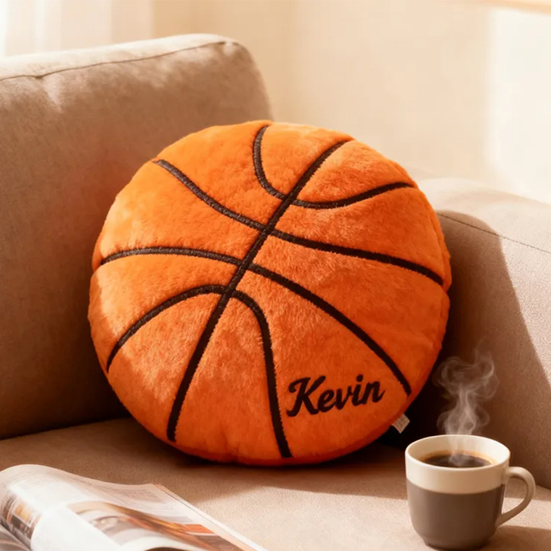 Personalized Plush Basketball Pillow with Custom Name for Sports Fans and Kids
