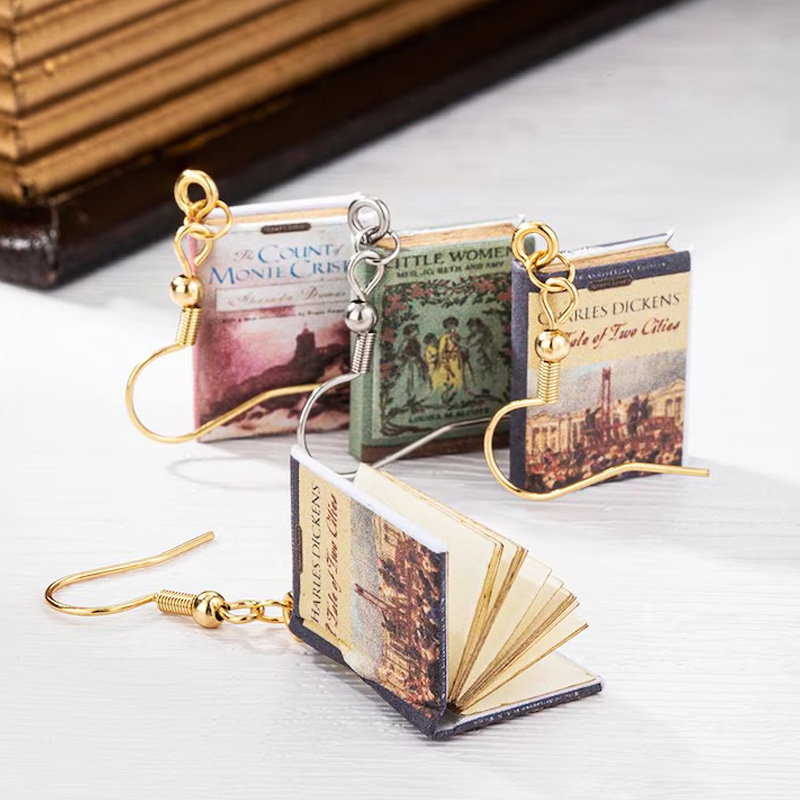 Personalized Mini Book Earrings Custom Tiny Book Lover Jewelry for Readers & Writers Unique Gift for Bookworms Librarians Book Lover Gifts