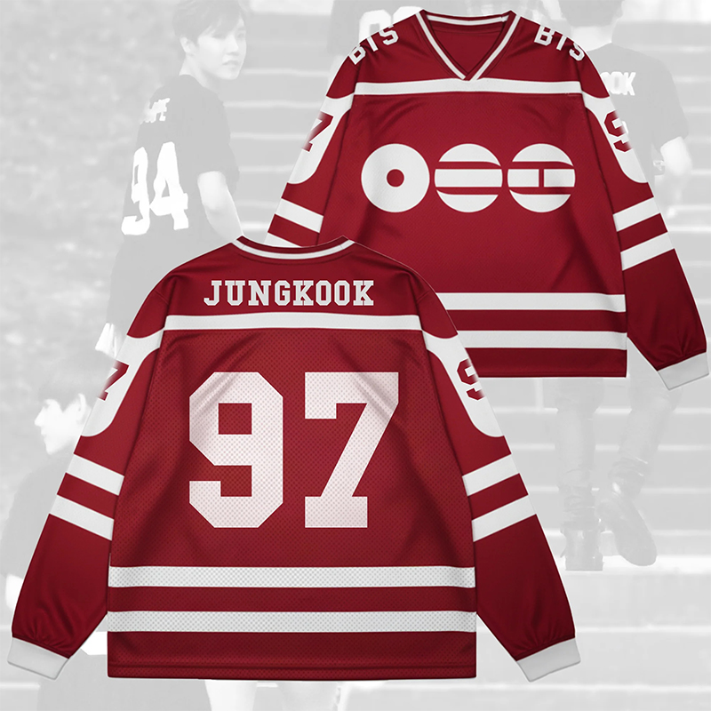 Personalized BTS New Album Mesh Splicing Long  Sleeved K-Pop Concert Jersey Gift For Army