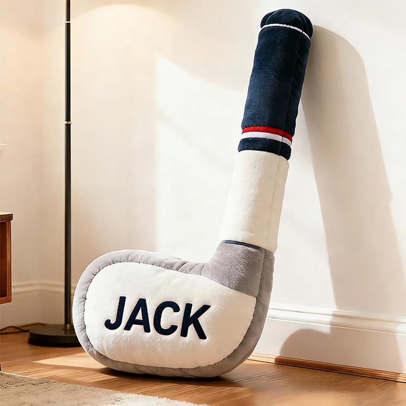 Personalized Ice Hockey Stick Pillow with Custom Name for Kids’ Playrooms and Bedrooms 