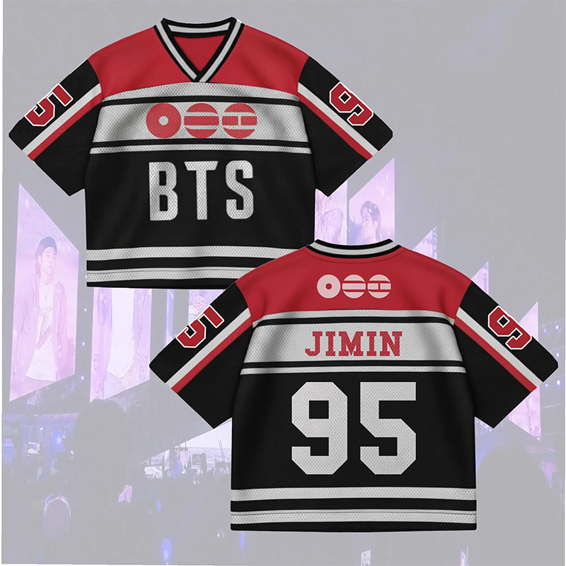 Personalized BTS Fans Crop Jersey K-Pop Member Crop Jersey New 2026 World Tour BTS Mixed Mesh Jersey Gift For Fans
