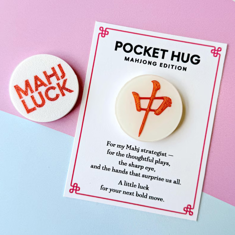 Mahjong Lucky Pocket Hug Game Night Charm for Hostess or Friends Mahjong Lover Gifts