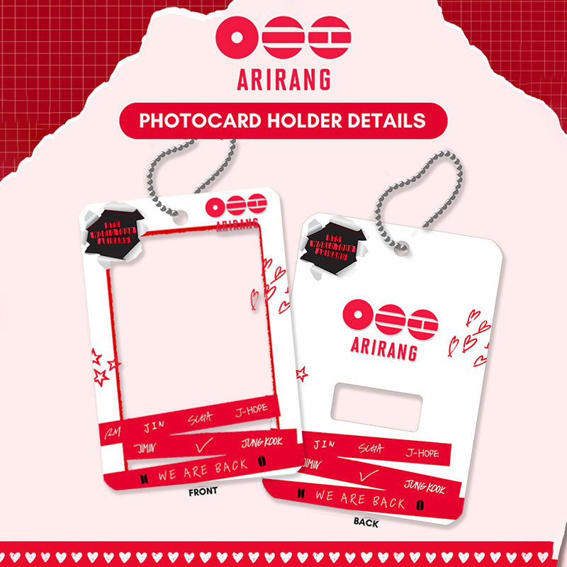 Personalized K-Pop Photocard Holder Arirang Themed Photocard Holder Keychain For Army