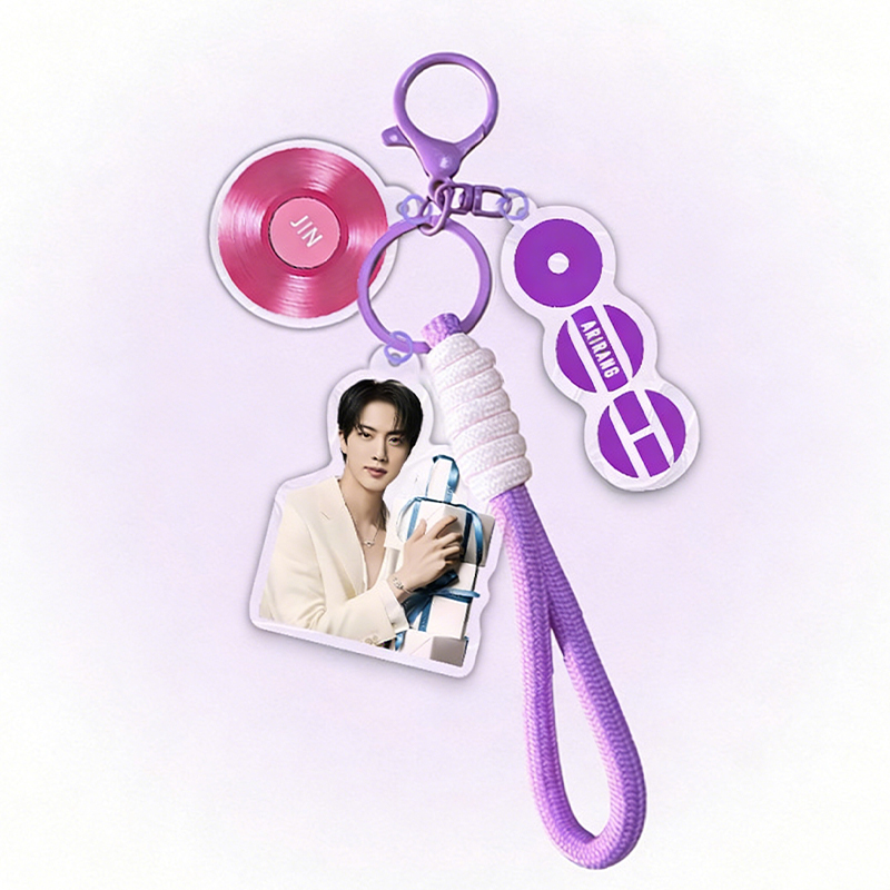 Personalized Kpop Member Photo Bag Charm with Album Disc Design  Keychain ARMY Gift