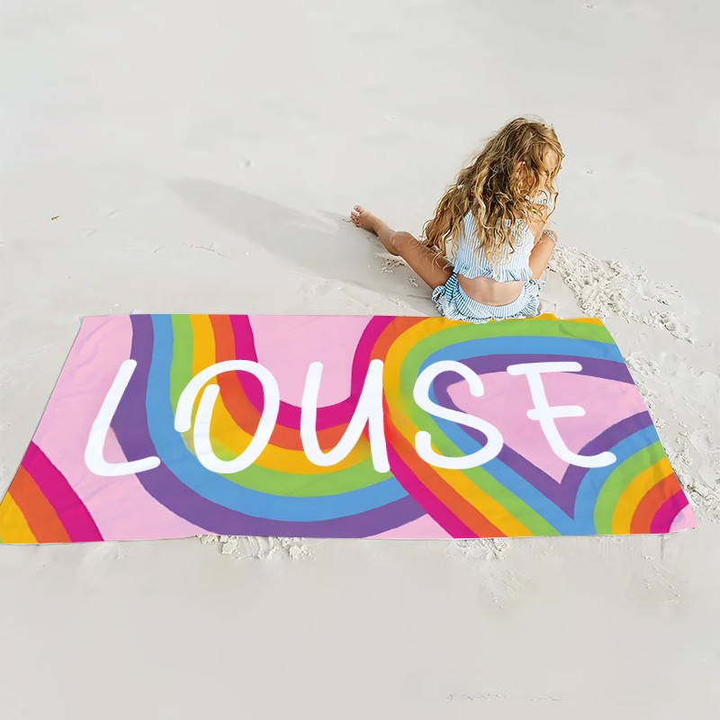 Personalized Kids Name Towel Gift for Kids Rainbow Kids Towel