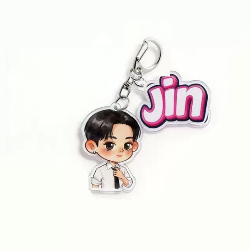 Kpop Cartoon Acrylic Keychain Logo Pendant Cute Travel Bag Charm Creative Gift for Music Lovers Unique Accessory Kpop Fans Keychain