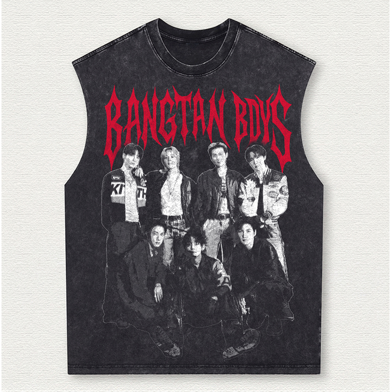 Personalized Bangtan Boys Vintage Wash Tank Top Kpop ARMY Concert Shirt