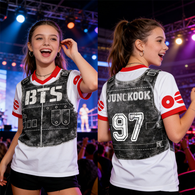 Personalized K-Pop Fan Jersey Custom Name Unisex Mesh Jersey Concert Jersey for Fans