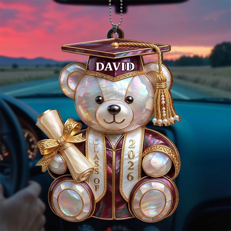 Personalized Class Of Graduation Bear Ornament Acrylic Ornament Gift for Students