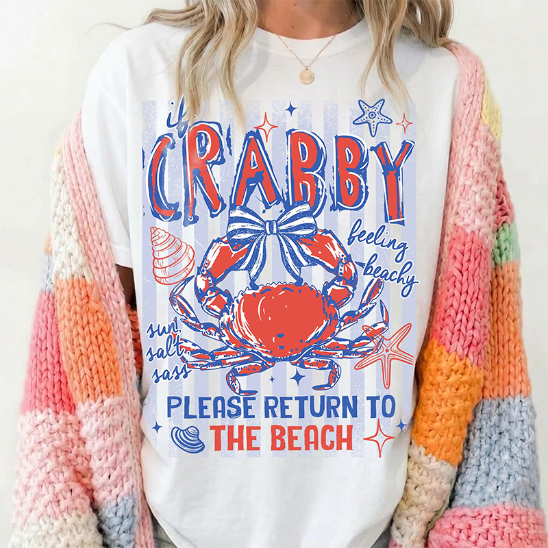 Personalized If Crabby, Please Return to the Beach Summer T-Shirt for Sea and Sunshine Lovers