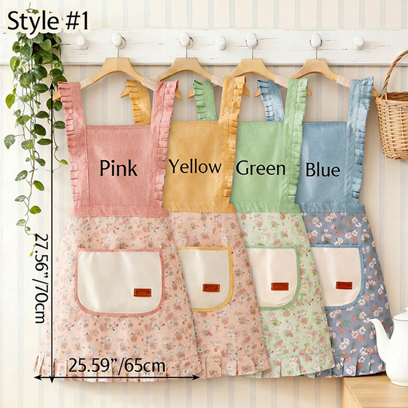  Embroidered Apron Custom Name Apron with Pockets Ruffle Baking Apron Kitchen Apron Chef Cooking Apron Birthday Gifts for Mom