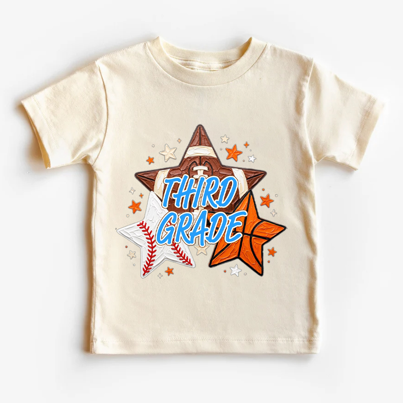 Personalized Sports Star Kids T-Shirt Oil Painting Print Back To School  Gift for Kids