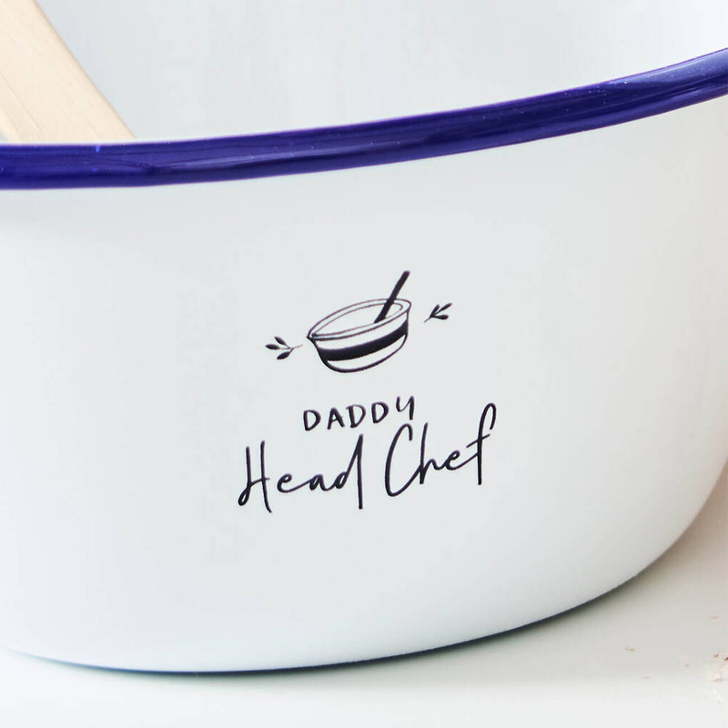 Personalized Daddy And Me Mixing Bowl Set Custom Enamel Bowl Set with Name Engraved Gift for Family Dad Kids Cooking Lover Gifts