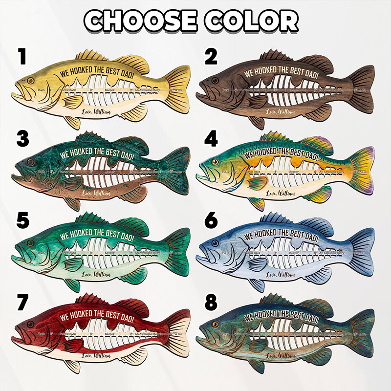 Personalized We Hooked The Best Dad Fish Ruler Custom Fishing Gift for Dad Fathers Day Gift Funny Fish Ruler for Dad Gift for Grandpa Fishing Buddy Gift