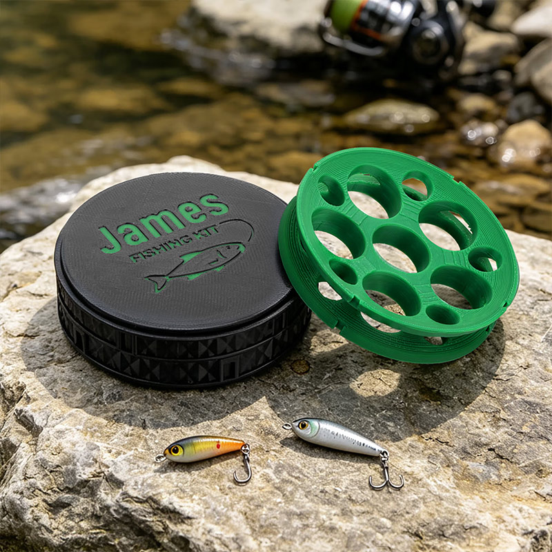 Personalized Dad Fishing Kit Portable Minimalist Name Pocket Fishing Tackle Container Outdoor Activity Birthday Gift for Fishing Lovers Dad Gift