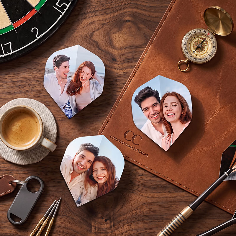 Personalized Family Photo Dart Flights Set Dart Club Team Game Gift for Darts Enthusiasts Family Friends