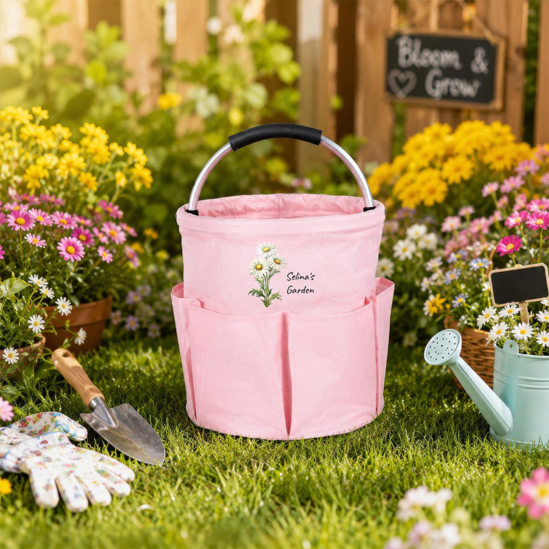 Personalized Garden Tool Tote Bag Gardening Tote Collapsible Oxford Cloth Organizer Gift for Mom Grandma Gardener