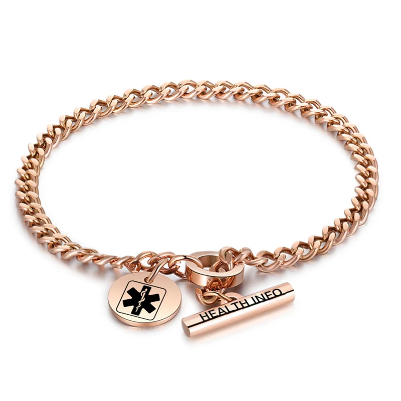 Personalized QR Code Medical Bracelet for Men and Women Emergency Alarm ID Bracelet Gift for Epilepsy Diabetes and Allergy Patients