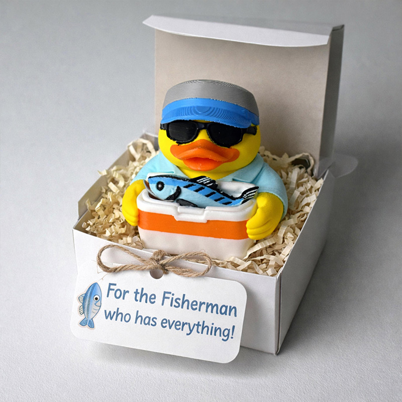 Personalized Fishing Duck Decor Duck for Dad Grandpa Hunter Decoration Cabin Decor Fishing Enthusiast Present Desk Ornament Dashboard Fisherman Funny Gift Tackle Box