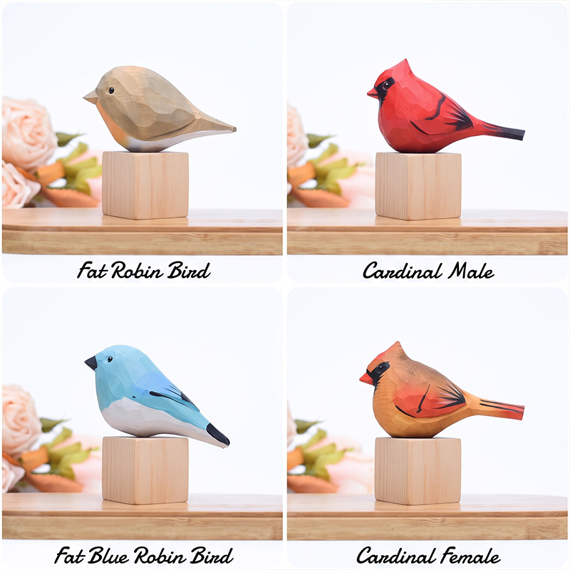 Personalized Hand-Carved Wooden Bird Sculpture Rustic Bird Decor Nature Enthusiast Gift Memorial Gift for Family
