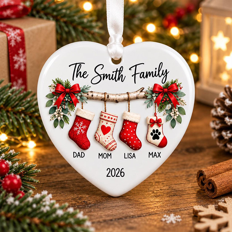 Personalized Family Christmas Ornament 2026 Custom Family Name Ornament  Stocking Ornament Family Keepsake Gift Family Xmas Gifts