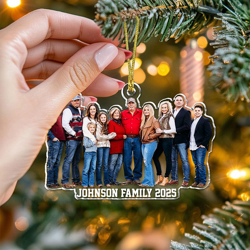 Personalized Acrylic Photo Ornament: Family Christmas 2026 Gift