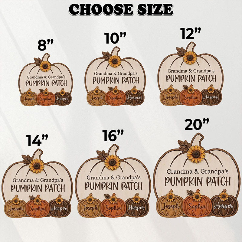 Personalized Grandma Grandpa's Pumpkin Patch Door Hanger Fall Season Decor Fall Pumpkin Patch Sign Grandma Thanksgiving Decor Pumpkin Kid