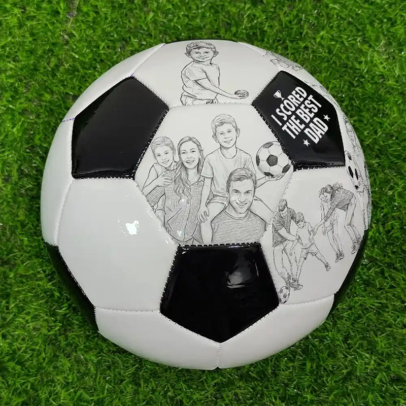 Personalized I Scored The Best Dad Soccer Ball with Photo Pencil Sketch Gift for Dad Soccer Lovers