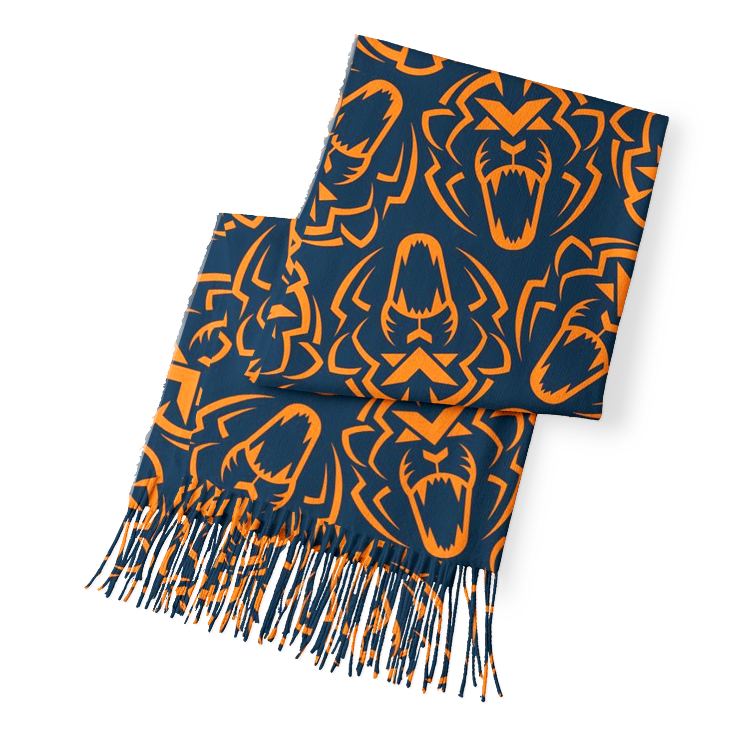 Max‑Inspired Beast Graphic Fringed Fan Scarf Grand Prix Racing Wrap Max Verstappen Supporter Poncho With Tassels
