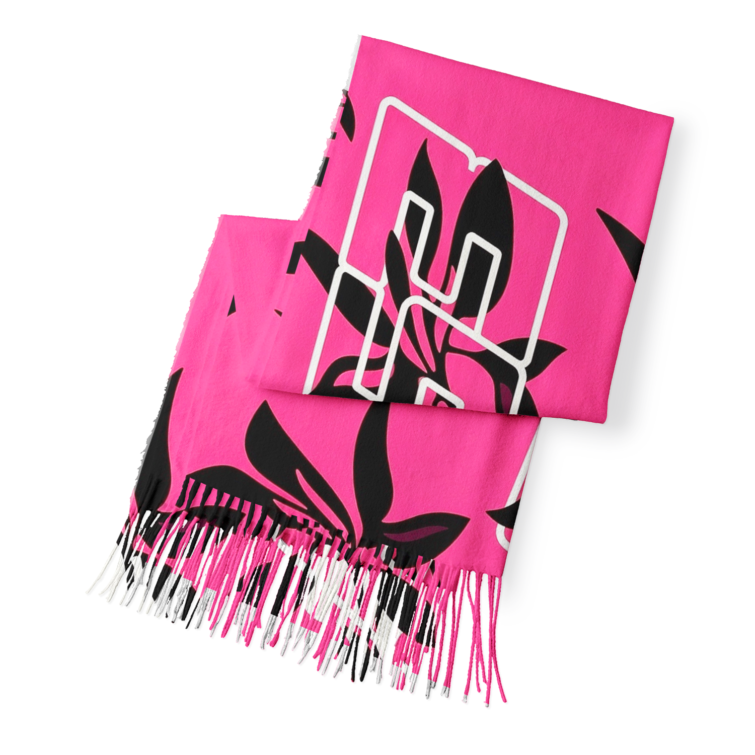 Grand Prix Racing Fan Fringe Poncho, Tropical Leaf Art Shoulder Wrap Shawl