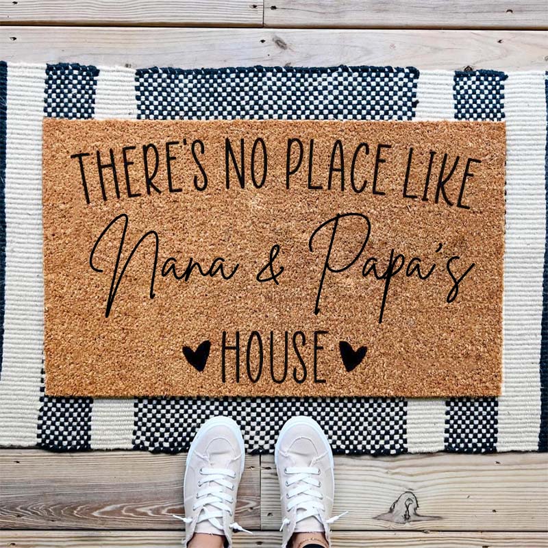 Personalized There Is No Place Like Our House Doormat Housewarming Gift Welcome Mat for New Home Indoor Outdoor Door Mat Family Home Decor Durable Rug