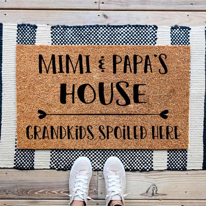 Personalized Grandparents House Doormat Personalized Gift for Grandma Grandpa Cute Rug from Grandkids Home Decor Housewarming Gift