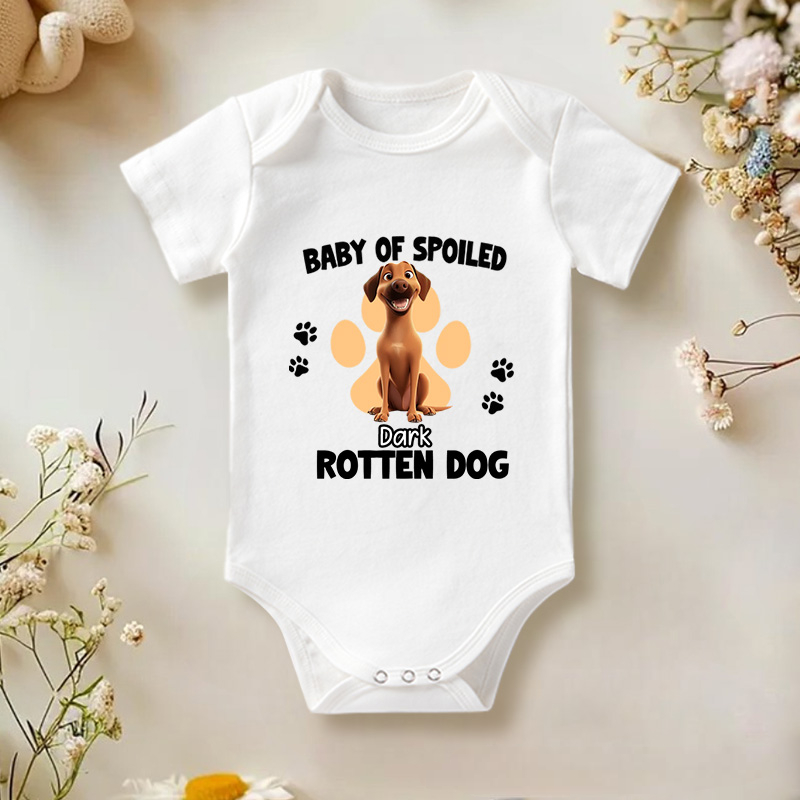 Personalized Baby of Spoiled Rotten Dogs Bodysuit Baby Shower Gift