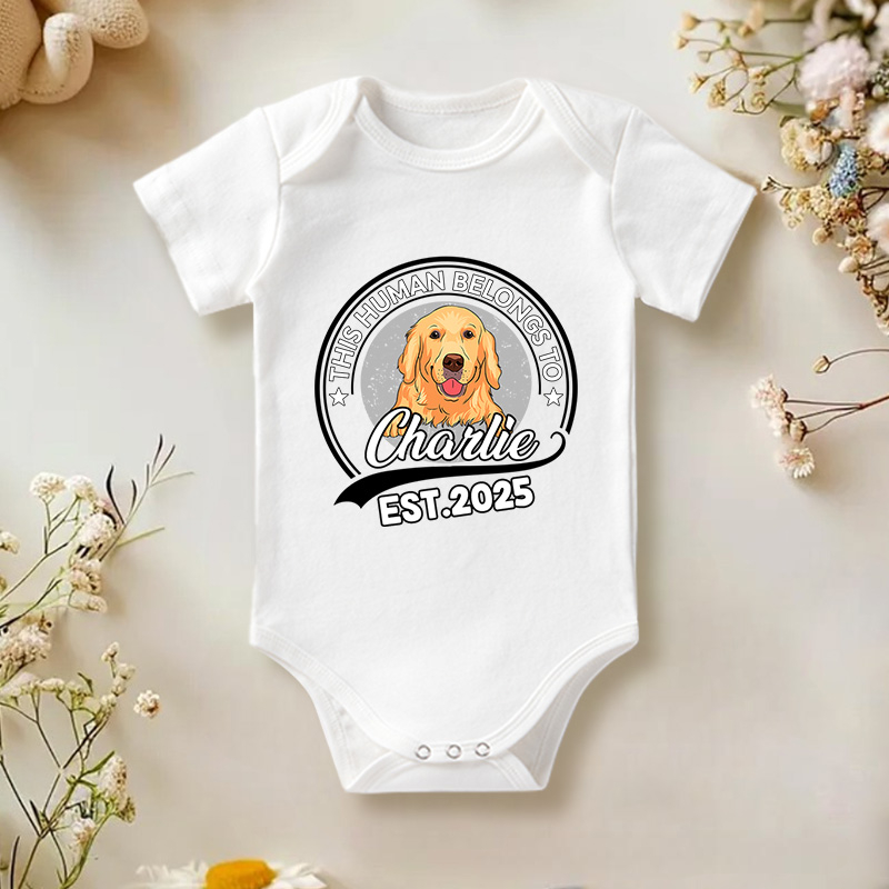 Personalized Human Belongs To Dog Bodysuit Pet Lover Gifts