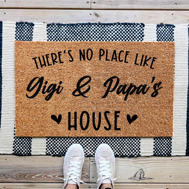 Personalized There Is No Place Like Our House Doormat Housewarming Gift Welcome Mat for New Home Indoor Outdoor Door Mat Family Home Decor Rug