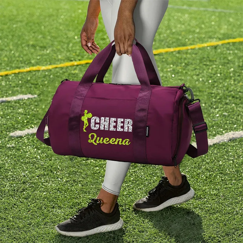 Personalized Glitter Cheering Squad Sports Gym Travel Large Capacity Duffel Bag with Adjustable Shoulder Strap Birthday Team Gift for Cheerleaders