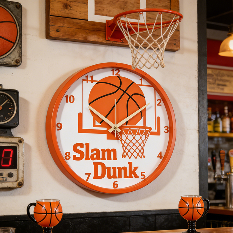 Personalized Basketball Slam Dunk Clock with Slam Dunk Design for Basketball Enthusiasts   